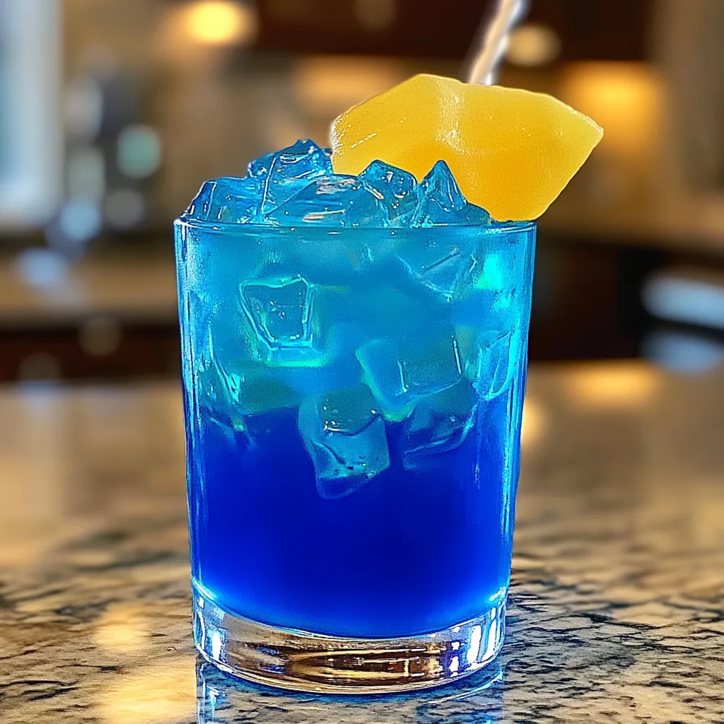 The Electric Smurf Vibrant Blue Cocktail with Citrus and Berry Infusion - main view